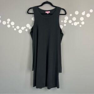 Lilly Pulitzer Faire Sweater Cold Shoulder Dress Size M Onyx Metallic
